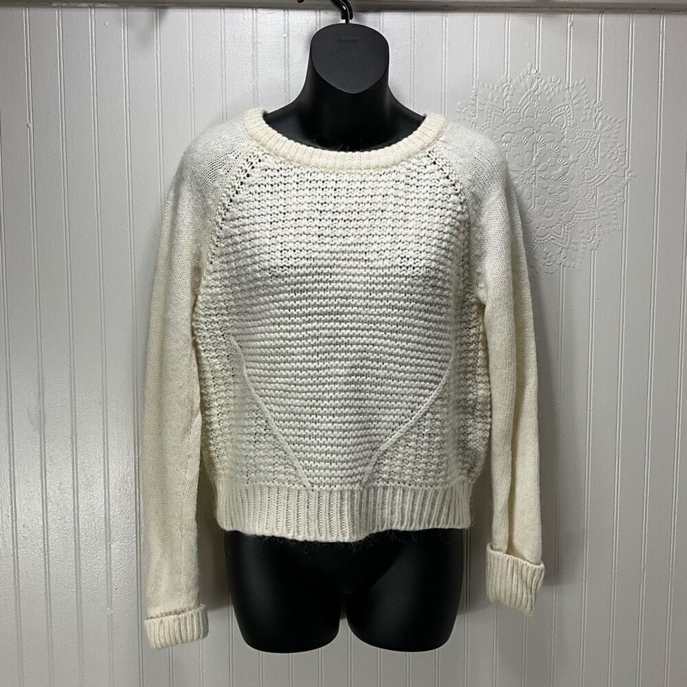 SILVIA NOVELLI Wool Alpaca Blend Cream Sweater